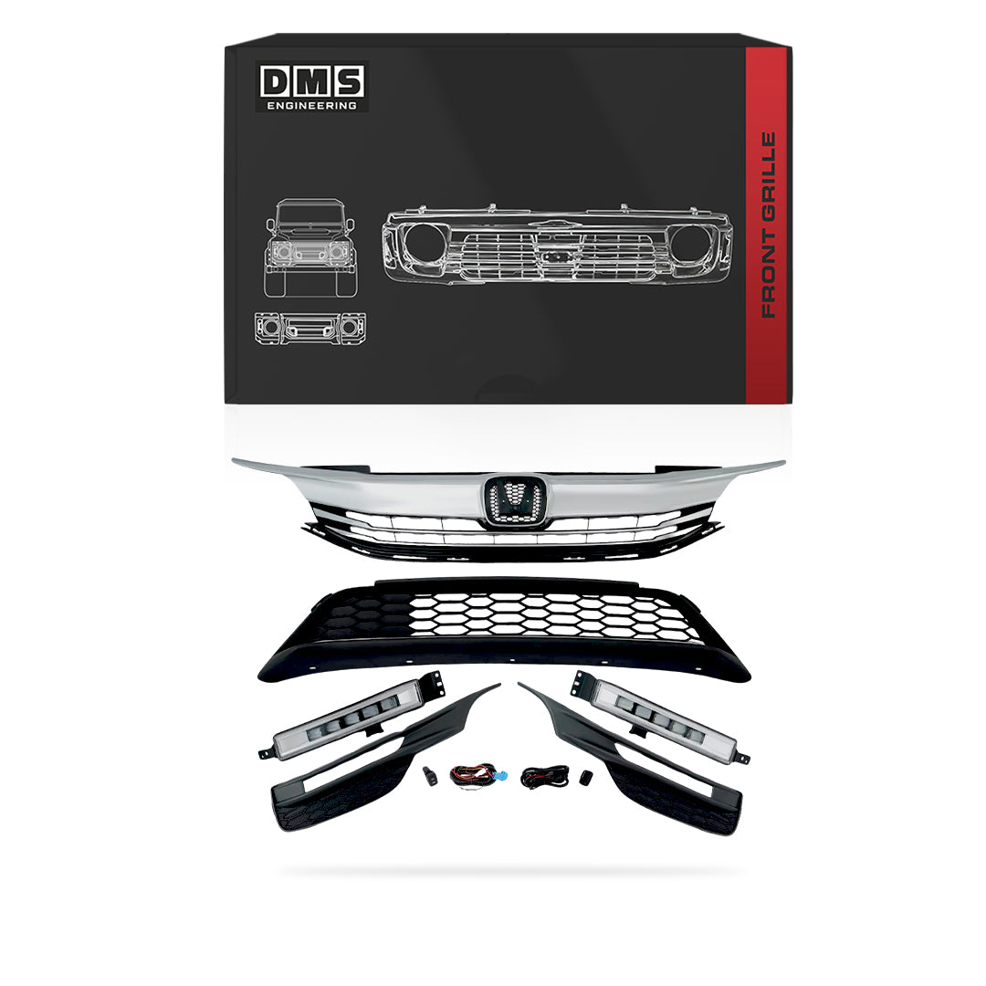 Honda Accord Sedan (2016 - 2017) Front Upper & Lower Grilles / Fog Lights / Fog Light Covers / Engine Cover 7-Pcs. Complete Set