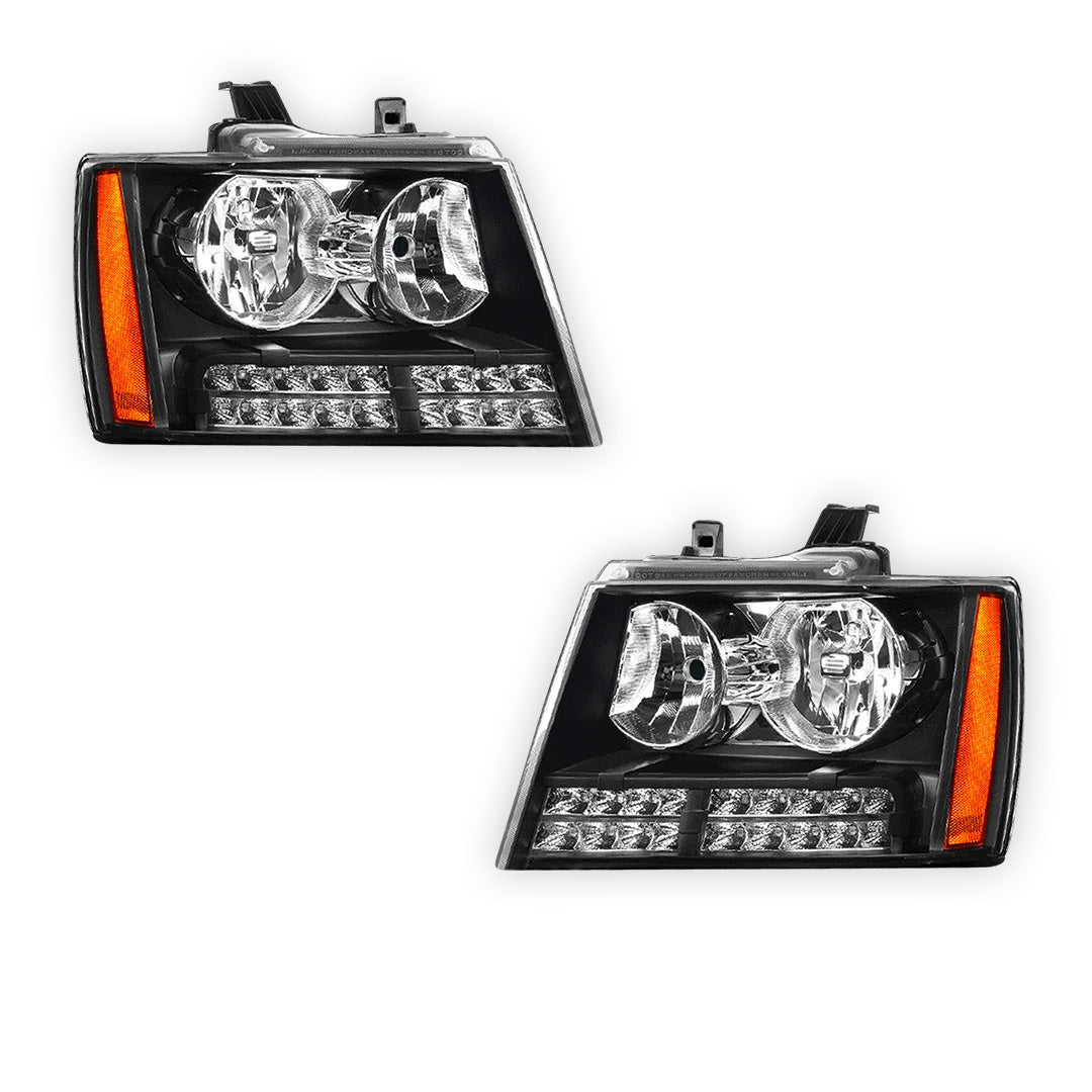 Chevrolet Tahoe LS / LT / LTZ (2007 - 2014) LED DRL Turn Signal Headlights LH + RH