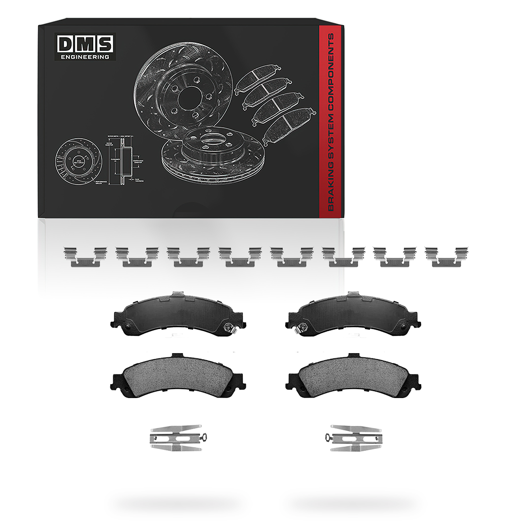 Cadillac Escalade Denali / SLE / SLT (2002 - 2006) Front and Rear Drilled & Slotted Brake Rotors and Brake Pads LH + RH