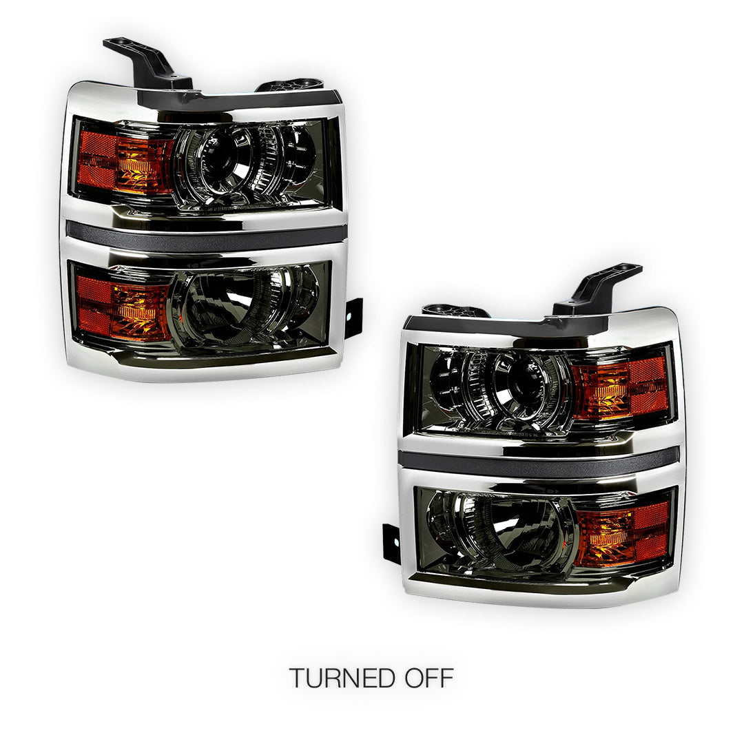 Chevrolet Silverado 1500 LT / LTZ / LS (2014 - 2015) Projector Headlights LH + RH