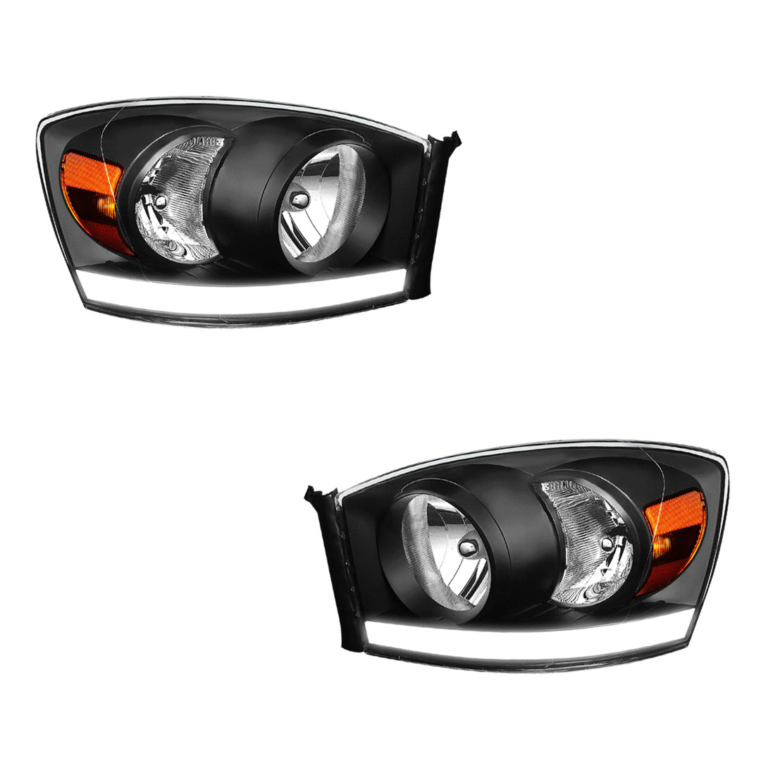 Dodge RAM 1500 (2006 - 2008) LED DRL Replacement Headlights LH + RH