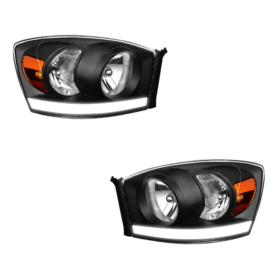 Dodge RAM 1500 (2006 - 2008) LED DRL Replacement Headlights LH + RH
