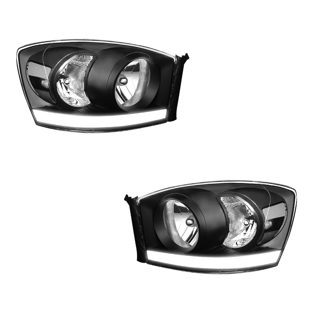 Dodge RAM 1500 (2006 - 2008) LED DRL Replacement Headlights LH + RH