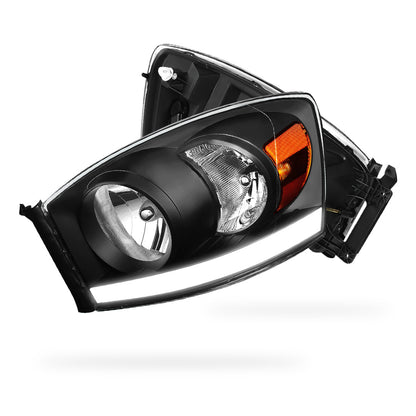 Dodge RAM 2500 (2006 - 2009) LED DRL Replacement Headlights LH + RH