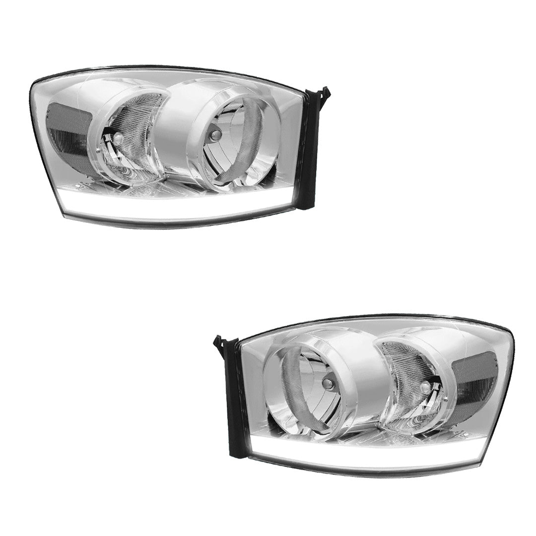 Dodge RAM 2500 (2006 - 2009) LED DRL Replacement Headlights LH + RH