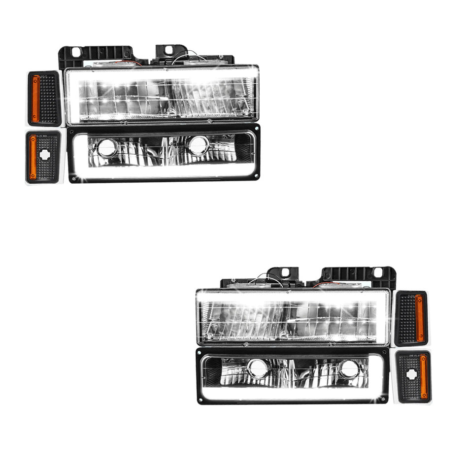 Chevrolet C1500 Cheyenne / Scottsdale / Silverado (1988 - 1993) C-LED DRL Replacement Headlights LH + RH