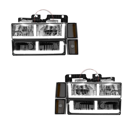 Chevrolet C1500 Cheyenne / Scottsdale / Silverado (1988 - 1993) F-LED DRL Replacement Headlights LH + RH