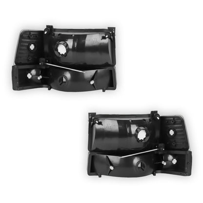 Ford F-250 (1992 - 1996) Replacement Headlights and Bumper Lights LH + RH