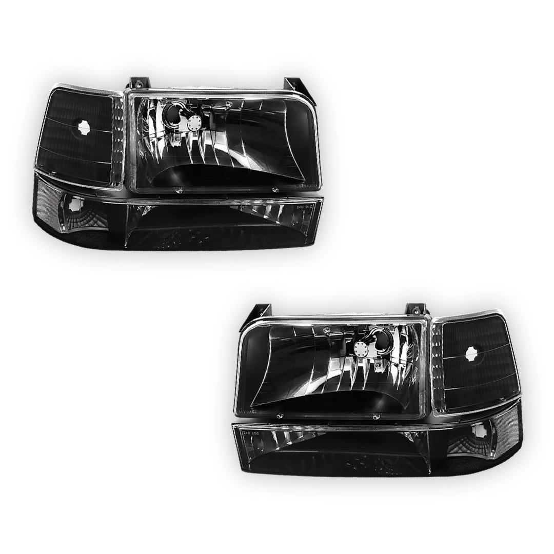 Ford F-250 (1992 - 1996) Replacement Headlights and Bumper Lights LH + RH
