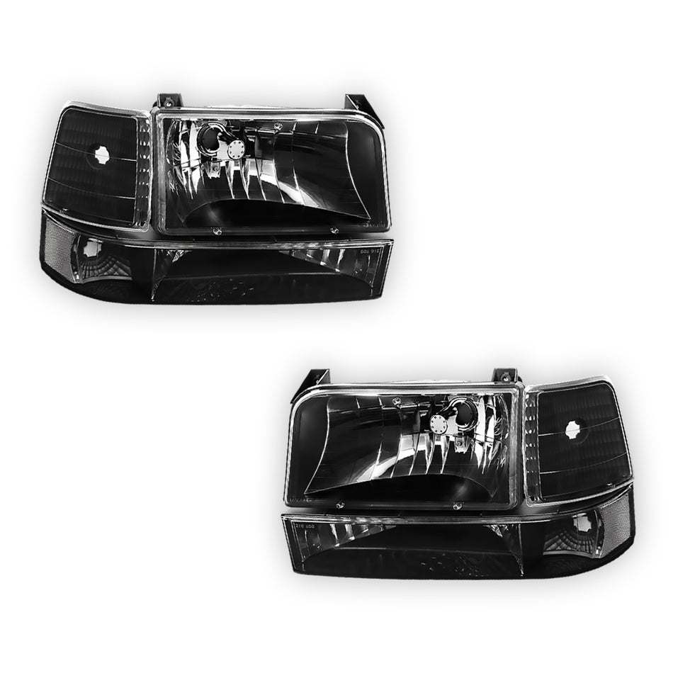 Ford F-250 (1992 - 1996) Replacement Headlights and Bumper Lights LH + RH