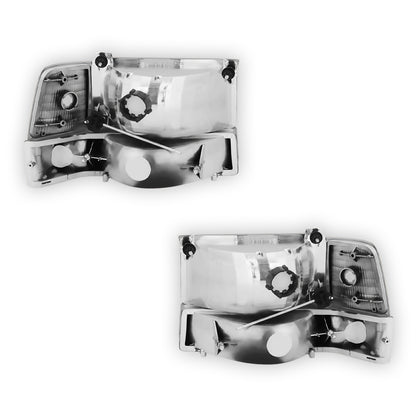 Ford F-250 (1992 - 1996) Replacement Headlights and Bumper Lights LH + RH
