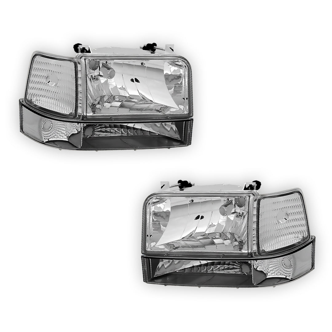 Ford F-250 (1992 - 1996) Replacement Headlights and Bumper Lights LH + RH