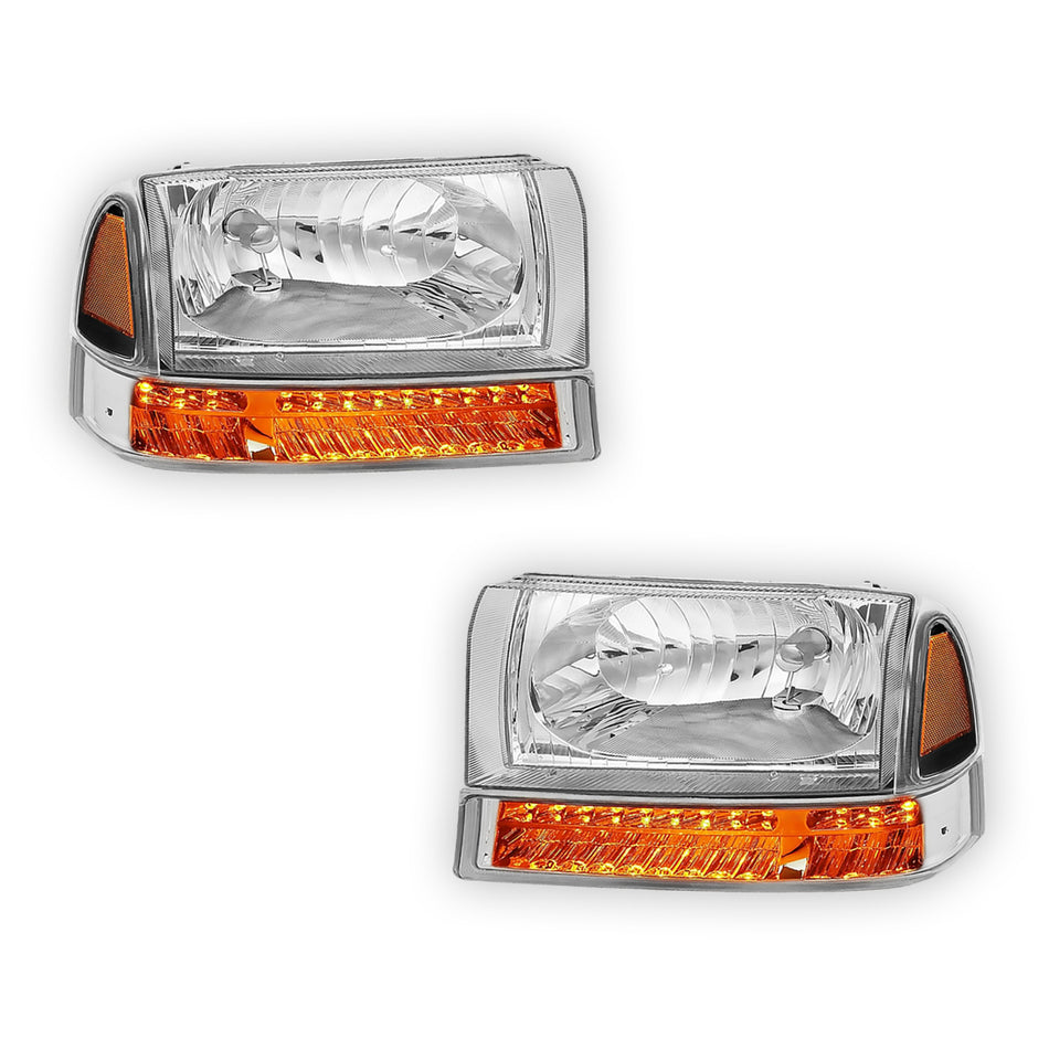 Ford F-250 Super Duty (1999 - 2004) Replacement Headlights LH + RH