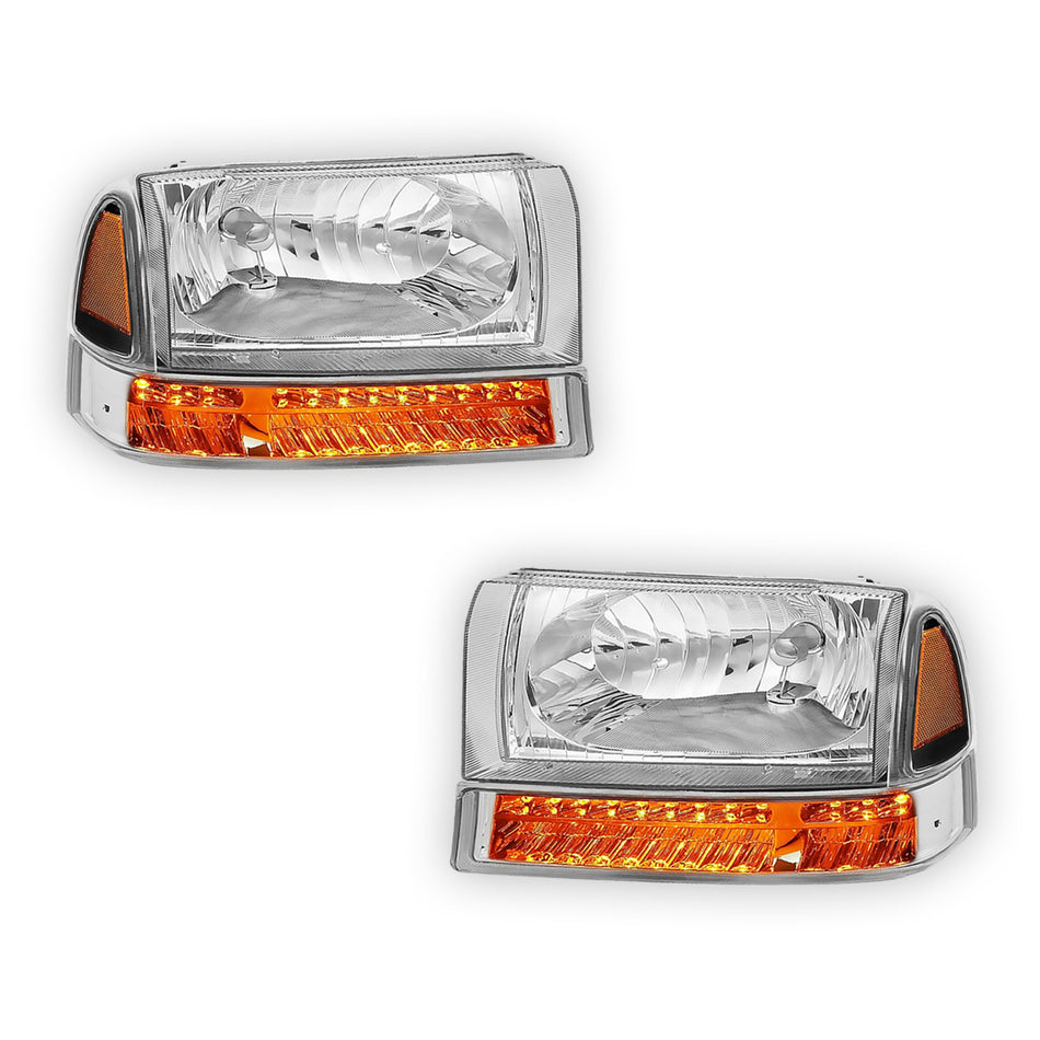 Ford F-350 Super Duty (1999 - 2004) Replacement Headlights LH + RH