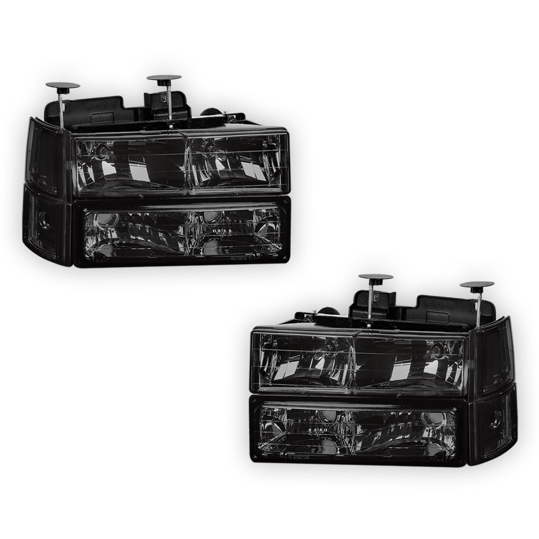 GMC C2500 SL / SLE / SLT (1994 - 2000) Replacement Headlights and Bumper Lights LH + RH