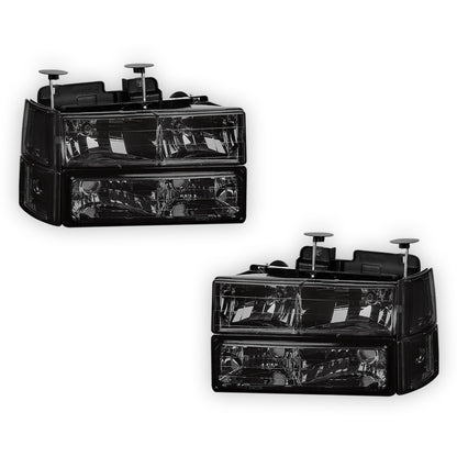 GMC C2500 SL / SLE / SLT (1994 - 2000) Replacement Headlights and Bumper Lights LH + RH