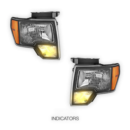 Ford F-150 (2009 - 2014) RGB LED Halo Ring DRL Headlights LH + RH