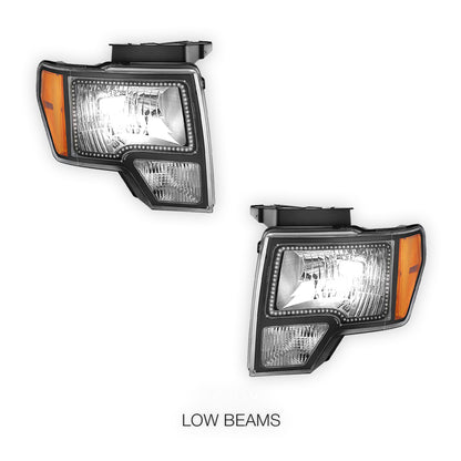 Ford F-150 (2009 - 2014) RGB LED Halo Ring DRL Headlights LH + RH