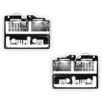 GMC C2500 SLE / SLT (1988 - 1993) F-LED DRL Replacement Headlights LH + RH
