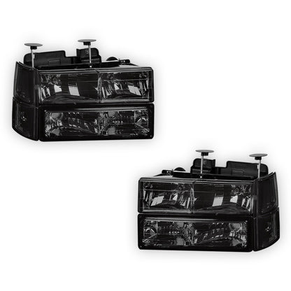 GMC C3500 SLE / SLT (1994 - 2000) Replacement Headlights and Bumper Lights LH + RH