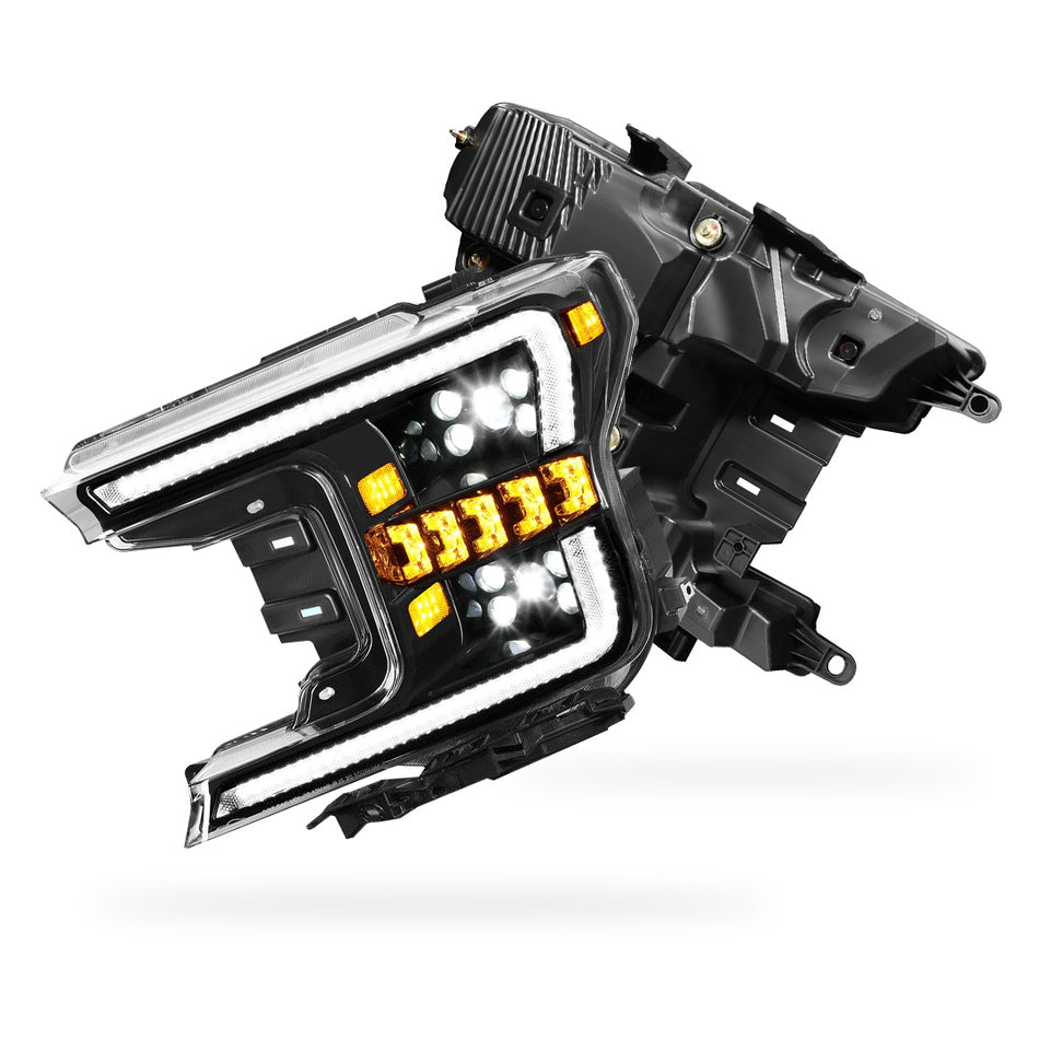 Ford F-150 (2018 - 2020) Full LED DRL Sequential Projector Headlights LH + RH