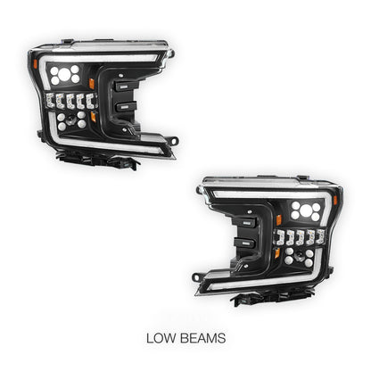 Ford F-150 (2018 - 2020) Full LED DRL Sequential Projector Headlights LH + RH