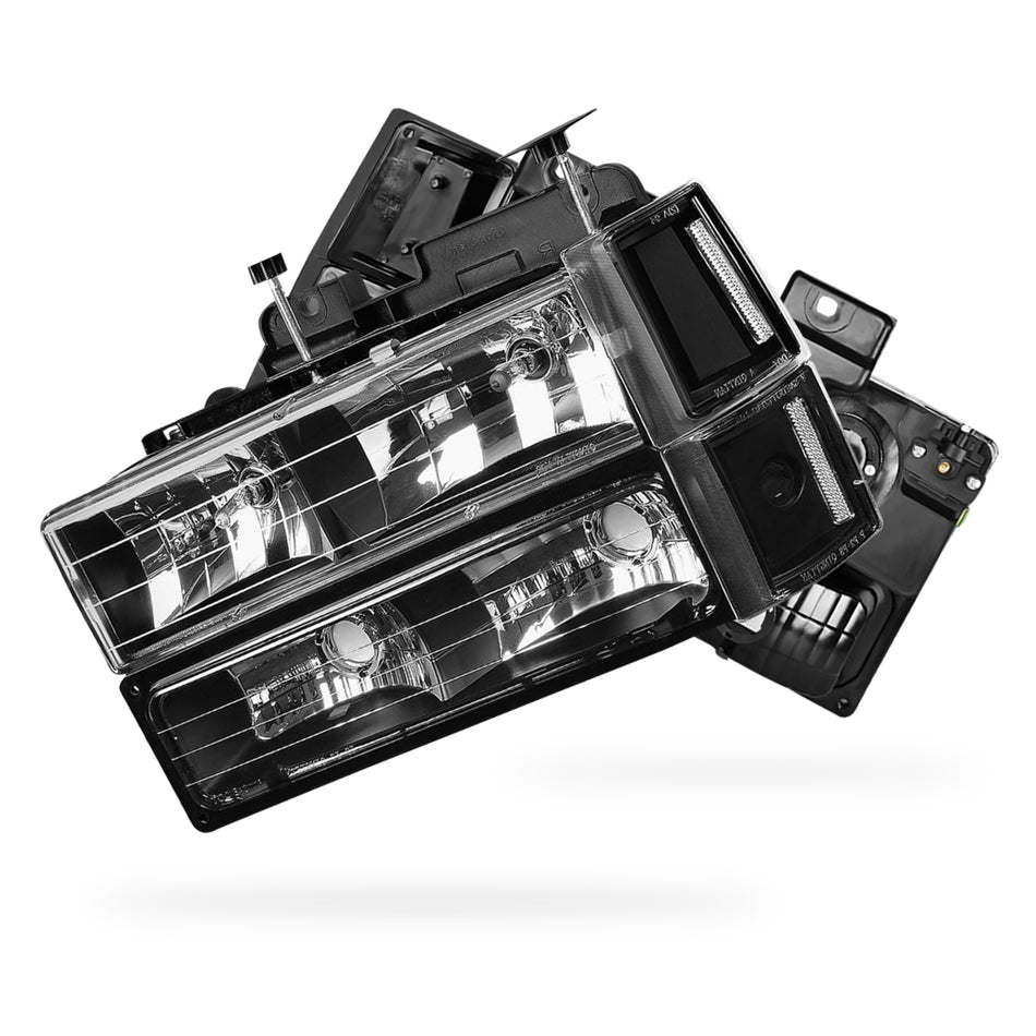 GMC K2500 SL / SLE / SLT (1994 - 2000) Replacement Headlights and Bumper Lights LH + RH