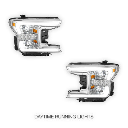 Ford F-150 (2018 - 2020) Full LED Sequential Start-Up LED DRL Switchback Projector Headlights LH + RH