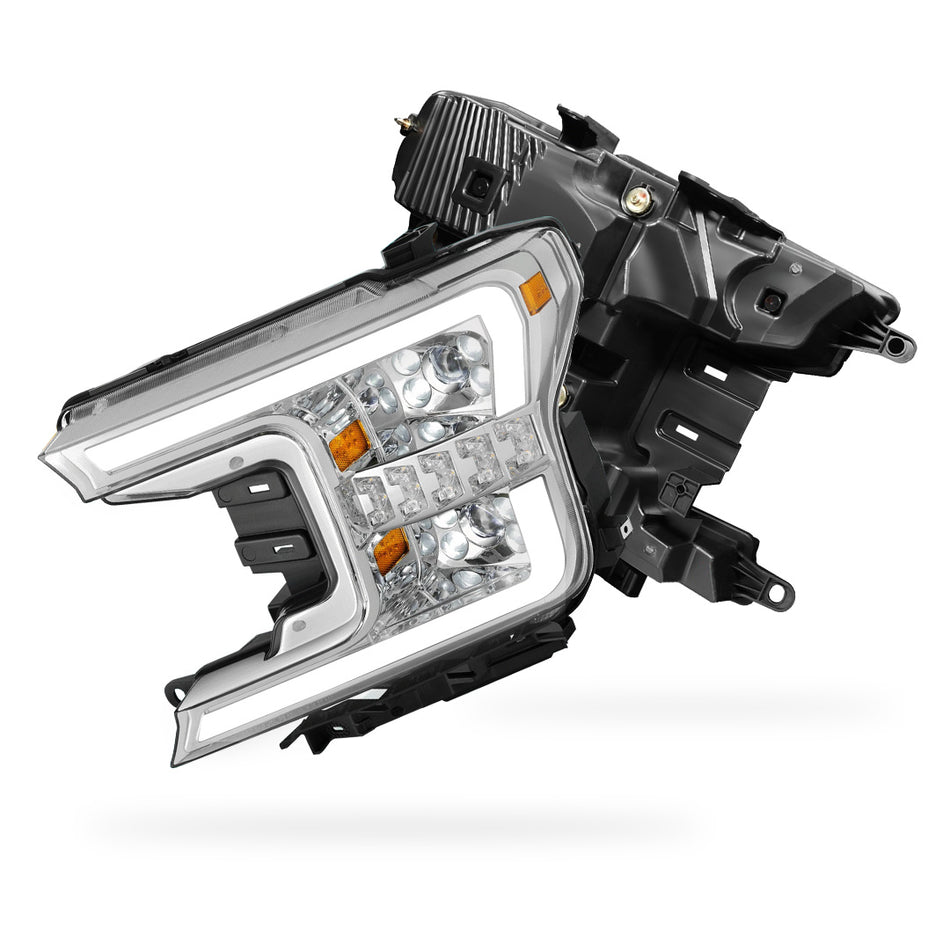 Ford F-150 (2018 - 2020) Full LED Sequential Start-Up LED DRL Switchback Projector Headlights LH + RH