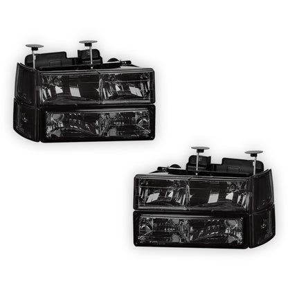 GMC K2500 Suburban SLE / SLT (1994 - 1999) Replacement Headlights and Bumper Lights LH + RH