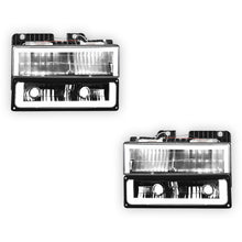 GMC K3500 SLE / SLT (1988 - 2000) Square-LED DRL Replacement Headlights LH + RH