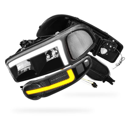 GMC Sierra 1500 C3 / CE / Denali (2001 - 2006) L-LED DRL Replacement Headlights LH + RH