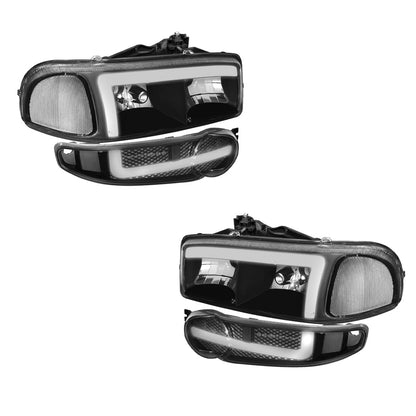 GMC Sierra 1500 C3 / CE / Denali (2001 - 2006) L-LED DRL Replacement Headlights LH + RH