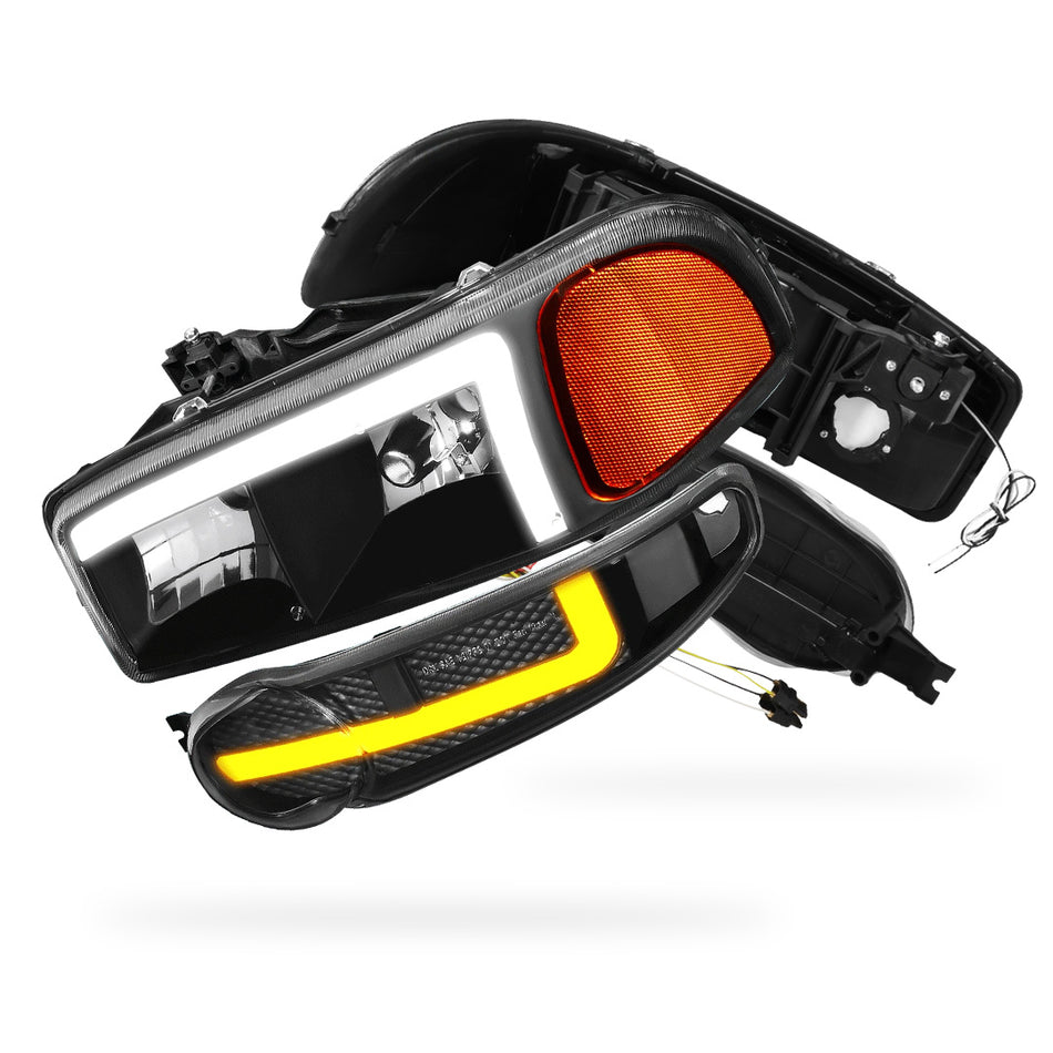 GMC Sierra 1500 Classic Denali (2007) L-LED DRL Replacement Headlights LH + RH