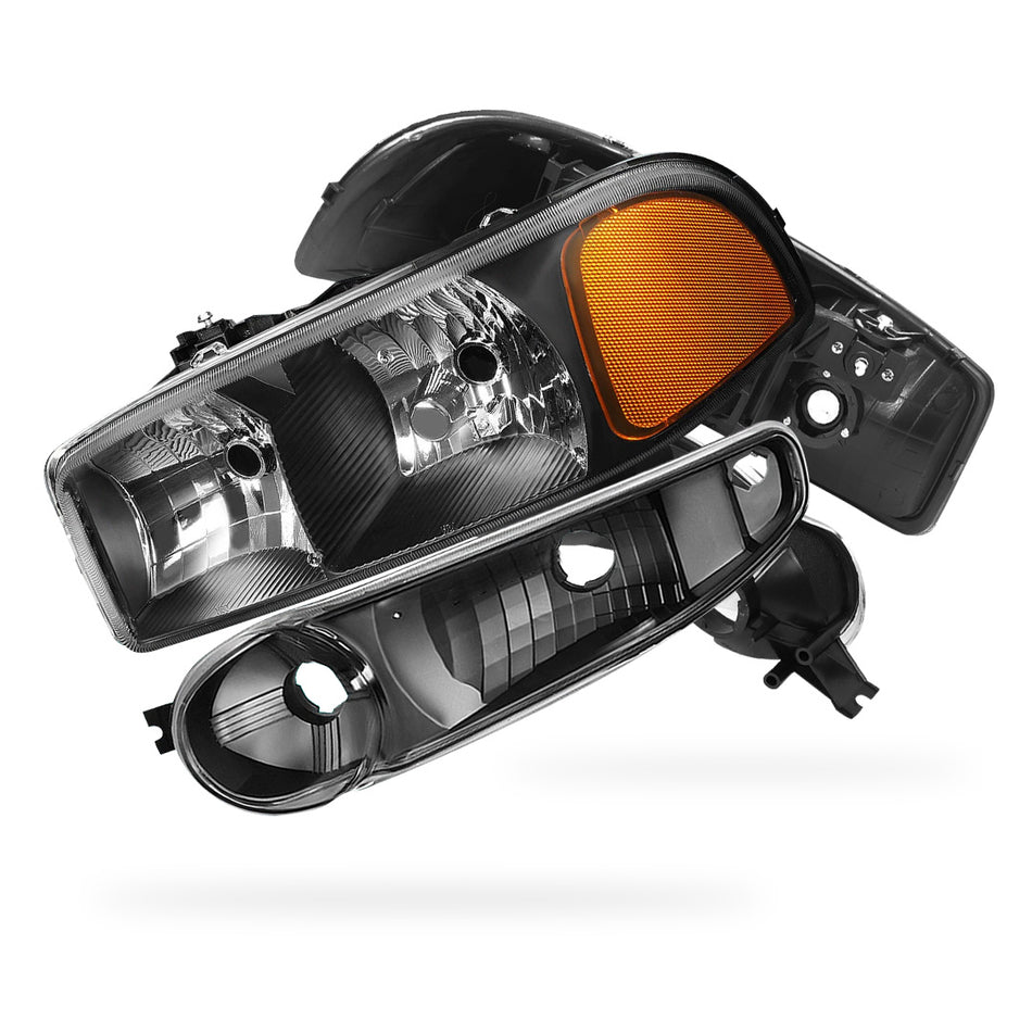 GMC Sierra 1500 Classic Denali / SLE / SLT (2007) Replacement Headlights LH + RH