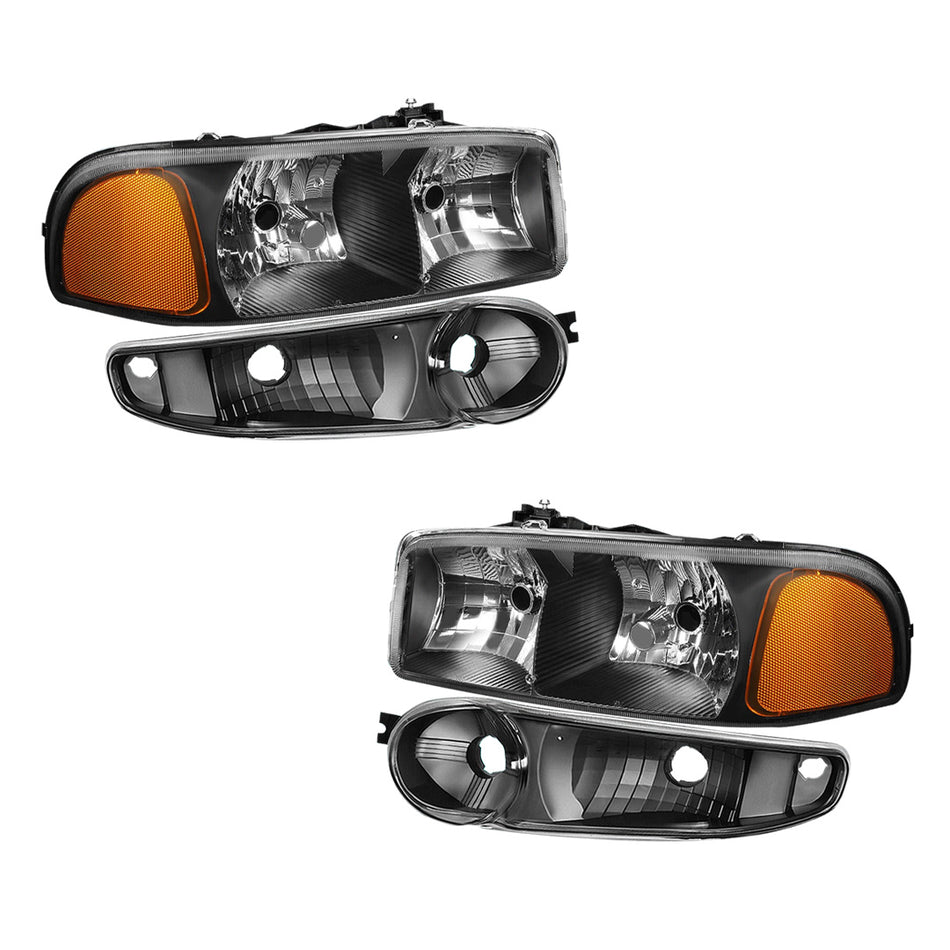 GMC Sierra 1500 C3 / Denali / SLE (2001 - 2006) Replacement Headlights LH + RH