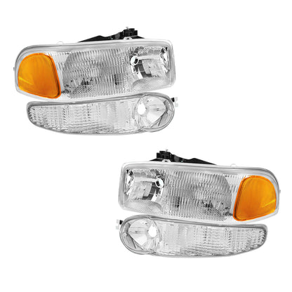 GMC Sierra 1500 Classic Denali / SLE / SLT (2007) Replacement Headlights LH + RH