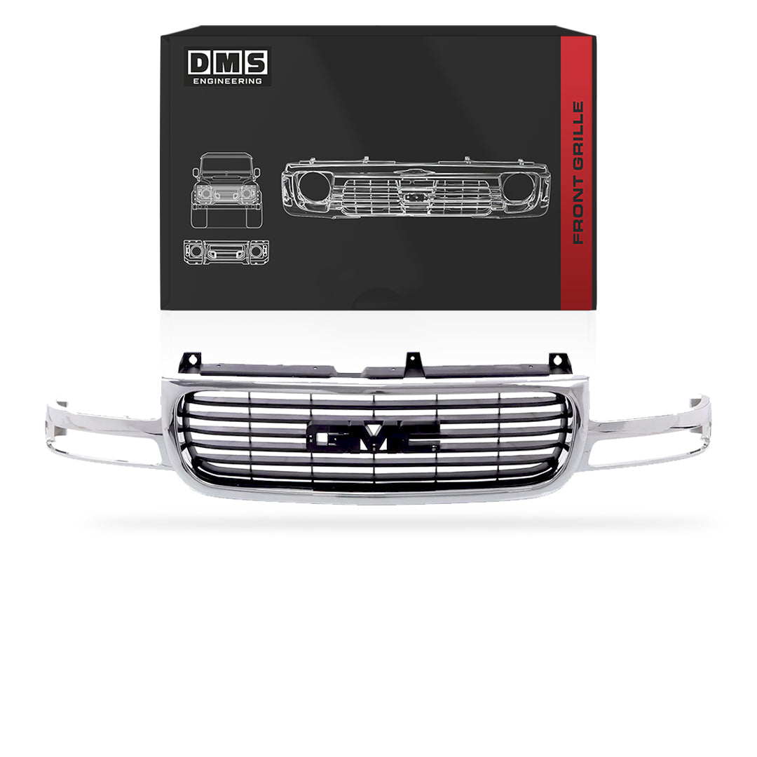 GMC Sierra 1500 (1999 - 2002) Black Insert Trim Chrome Front Grille