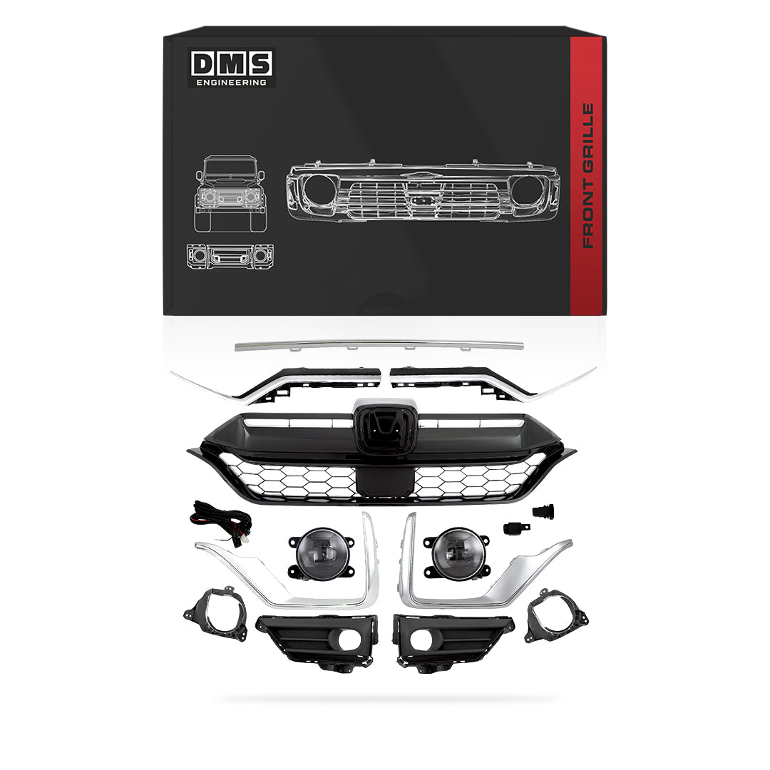 Honda CR-V (2020 - 2022) Front Center Grille / Fog Lights / Fog Light Trims / Bumper Trim / Headlight Trims 12-Pcs. Complete Set