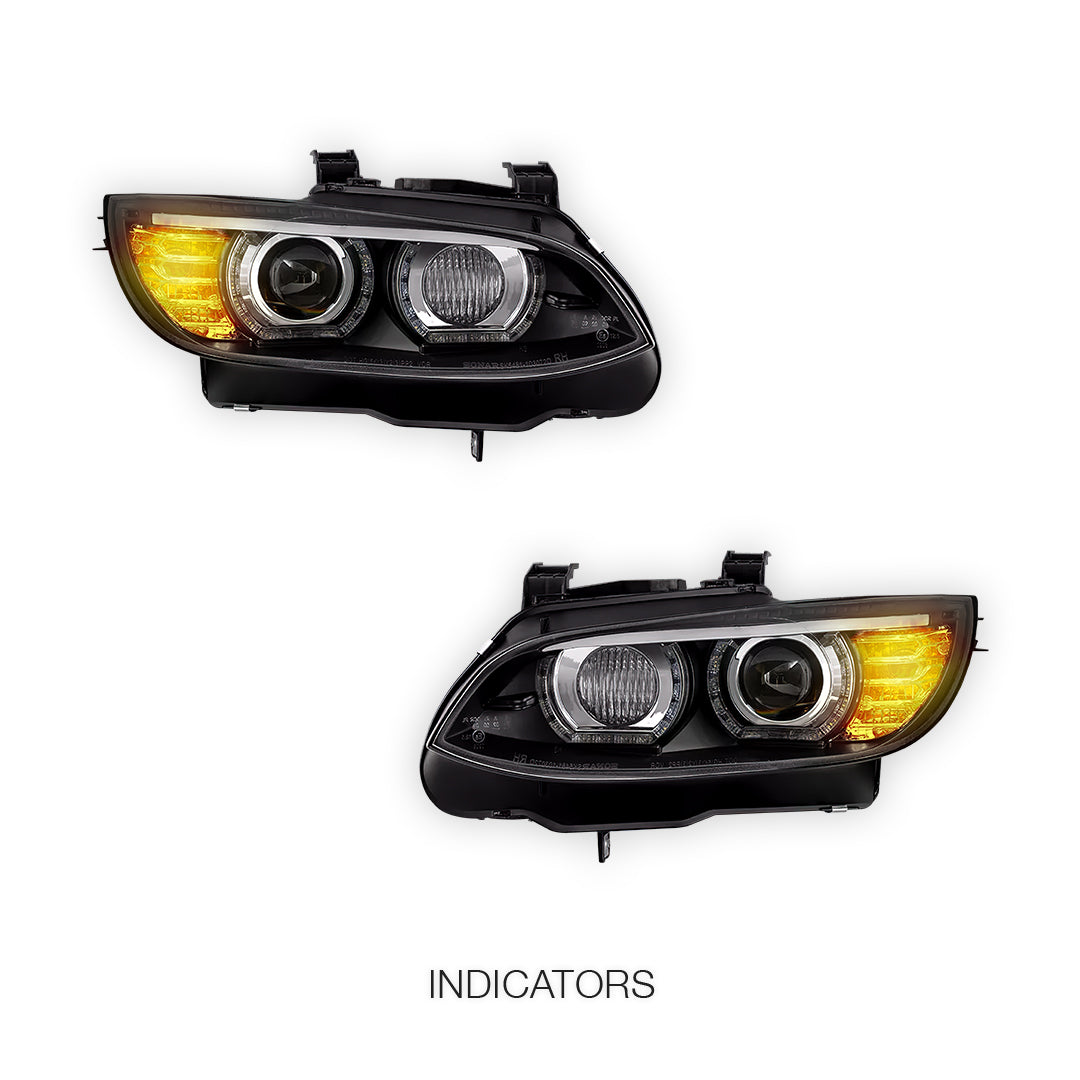 BMW 3-Series 335i / E92 / E93 (2007 - 2010) LED Halo Angel Eyes HID/Xenon Headlights LH + RH
