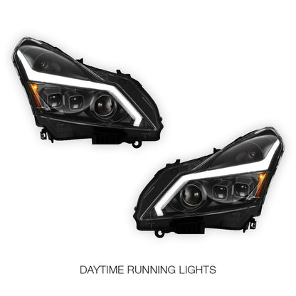 INFINITI G37 Sedan (2010 - 2013) Sequential LED DRL Dual Projector Headlights LH + RH
