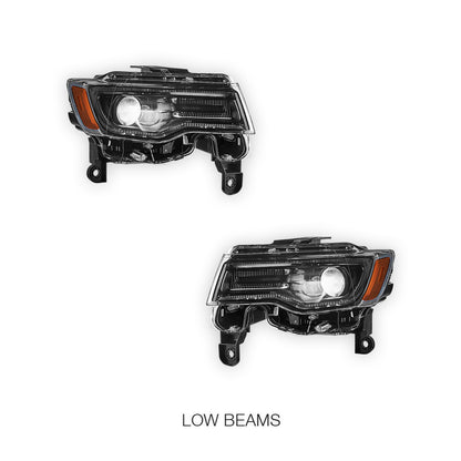 Jeep Grand Cherokee (2014 - 2022) Sequential Full LED Black Projector Headlights LH + RH