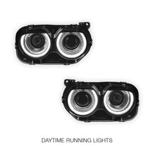 Dodge Challenger (2015 - 2023) LED DRL Halogen Black Replacement Headlights LH + RH