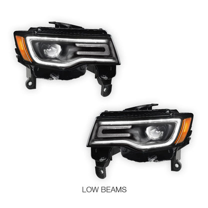 Jeep Grand Cherokee (2017 - 2021) Halogen LED Tube Projector Headlights LH + RH
