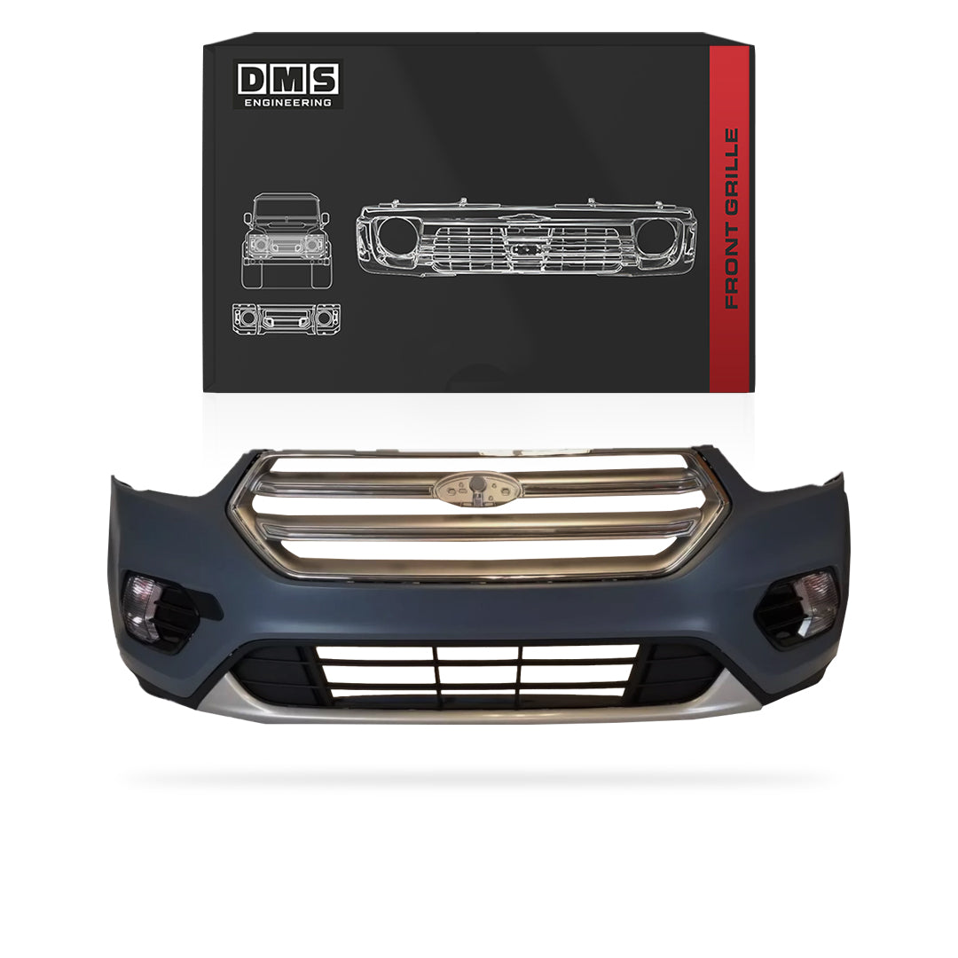 Ford Escape (2017 - 2019) Front Bumper Cover / Fog Lights / Upper & Lower Grilles Complete Set