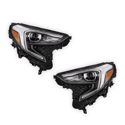 GMC Terrain Denali / SL / SLE / SLT (2018 - 2021) LED DRL HID/Xenon Chrome Projector Replacement Headlights LH + RH