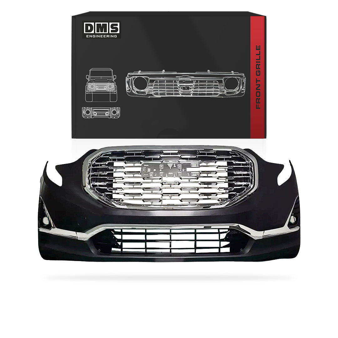 GMC Terrain (2018 - 2021) Front Bumper Cover / Fog Lights / Upper & Lower Grilles Complete Set