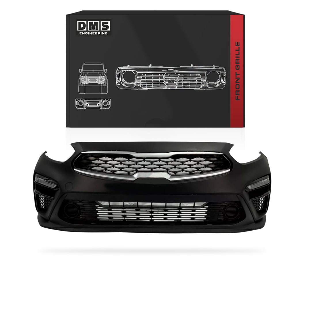 KIA Forte (2019 - 2021) Front Bumper Cover / Fog Lights / Center Grille Complete Set