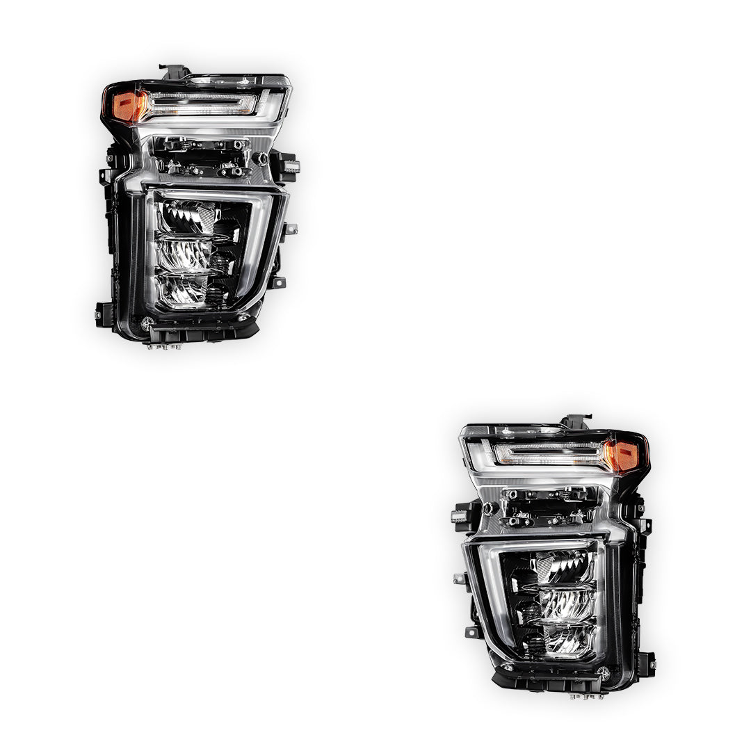 Chevrolet Silverado 3500 HD High Country / LTZ (2020 - 2023) LED Black Replacement Headlights LH + RH