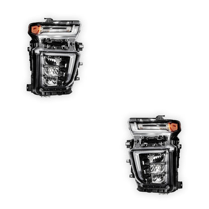 Chevrolet Silverado 3500 HD High Country / LTZ (2020 - 2023) LED Black Replacement Headlights LH + RH